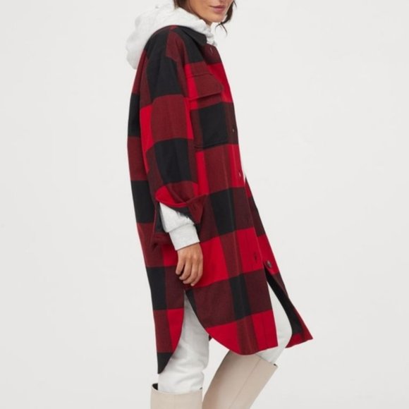 H & M Buffalo Plaid Oversized Tunic Shirt